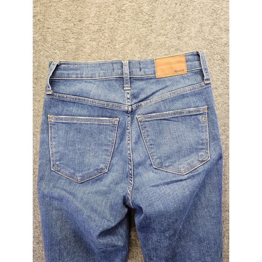 Madewell Jeans Womens Size 25 Blue 10" High Rise Skinny Button Fly Raw Hem - Picture 3 of 13
